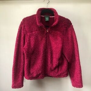 L. L. Bean Raspberry Colored Fleecy‎ Jacket - Sz. L